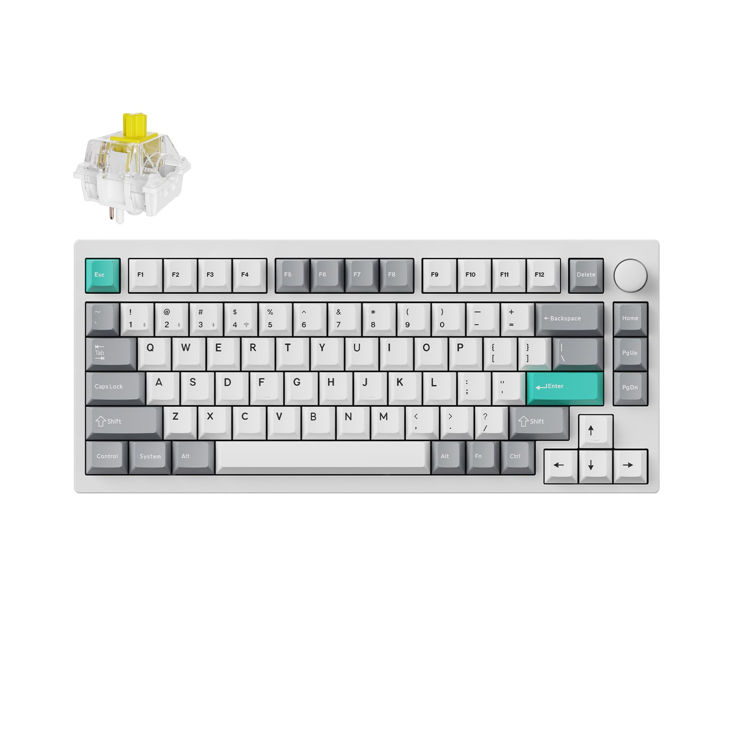 Lemokey-P1-Pro-QMK-VIA-Wireless-Custom-Gaming-Keyboard-75-percent-Layout-Aluminum-White-Fully-Assembled-for-Windows-Mac-Linux-Keychron-Super-Banana