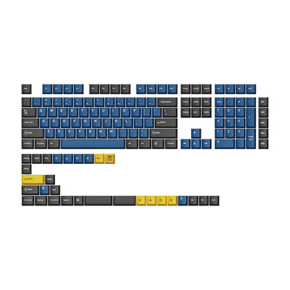 Cherry Profile Double - Shot PBT Full Set Keycaps- Blue Black Yellow