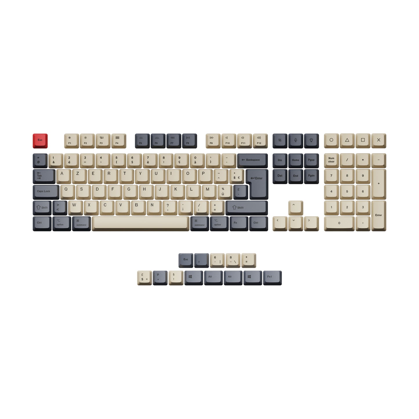 ISO ANSI Layout OEM Dye Sub PBT Keycap Set Carbon Color For L3 Keyboard French