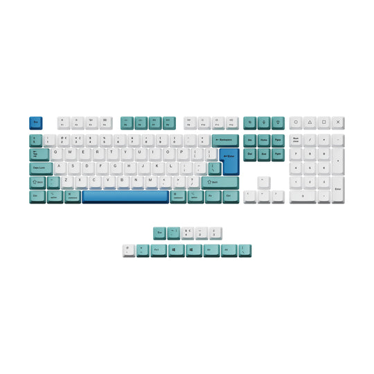 ISO ANSI OEM Dye Sub PBT Keycap Set Iceberg Color For L3 Keyboard UK