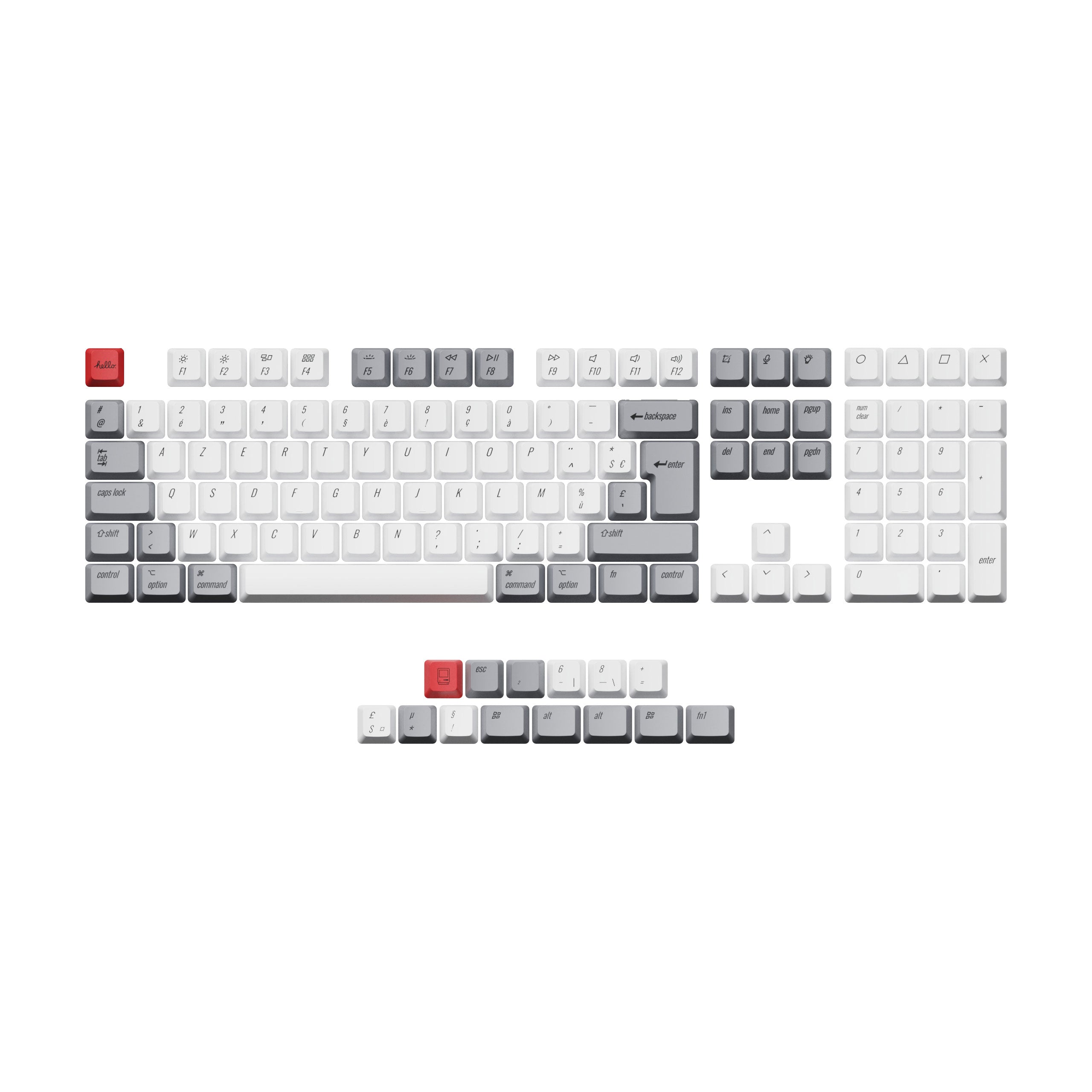 ISO ANSI Layout OEM Dye Sub PBT Keycap Set Retro Color For L3 Keyboard French