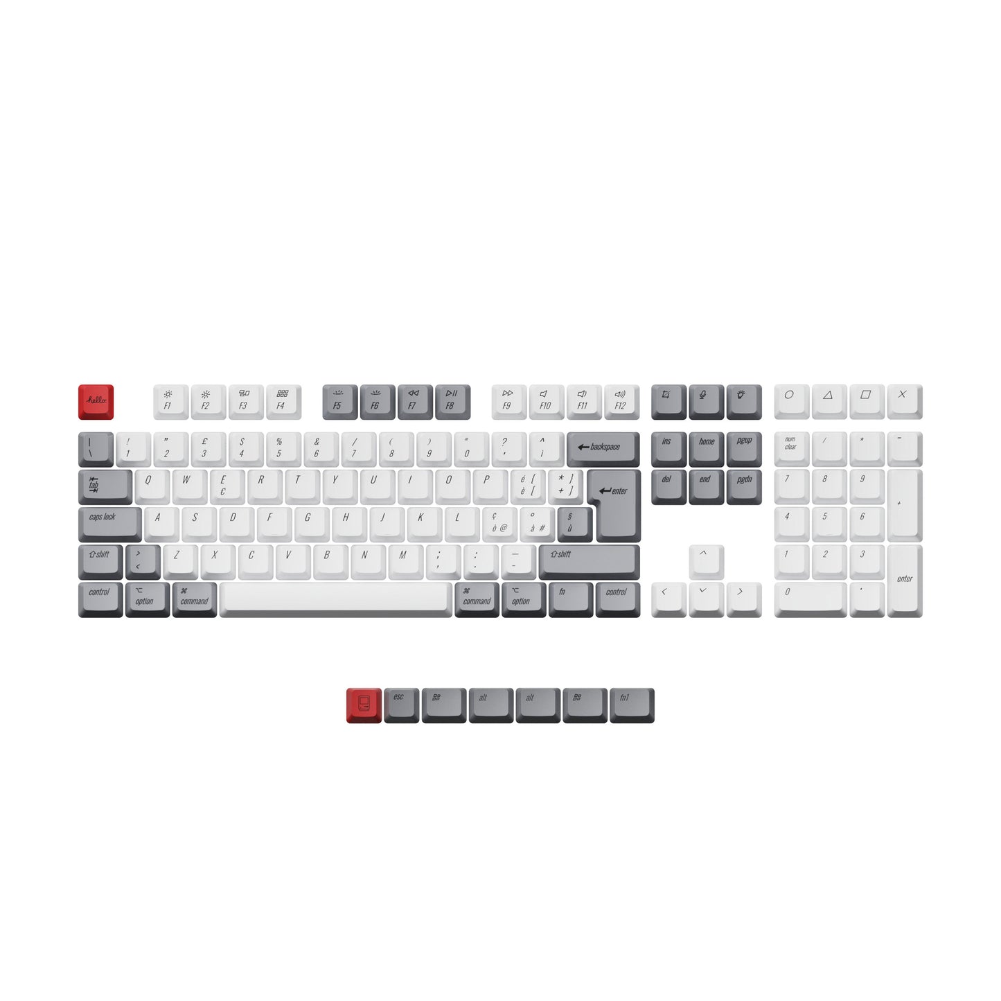 ISO ANSI Layout OEM Dye Sub PBT Keycap Set Retro Color For L3 Keyboard Italian
