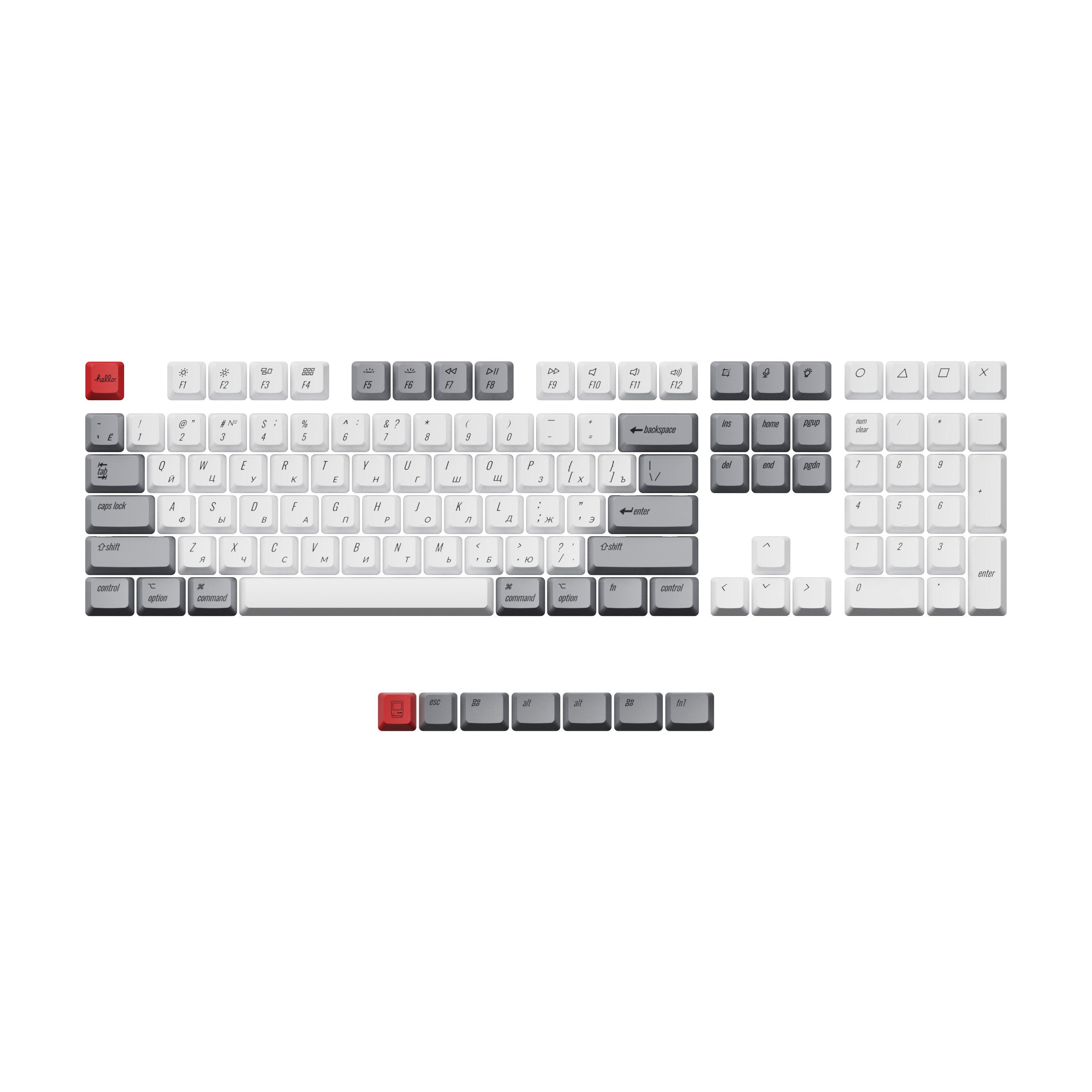 ISO ANSI Layout OEM Dye Sub PBT Keycap Set Retro Color For L3 Keyboard Russian