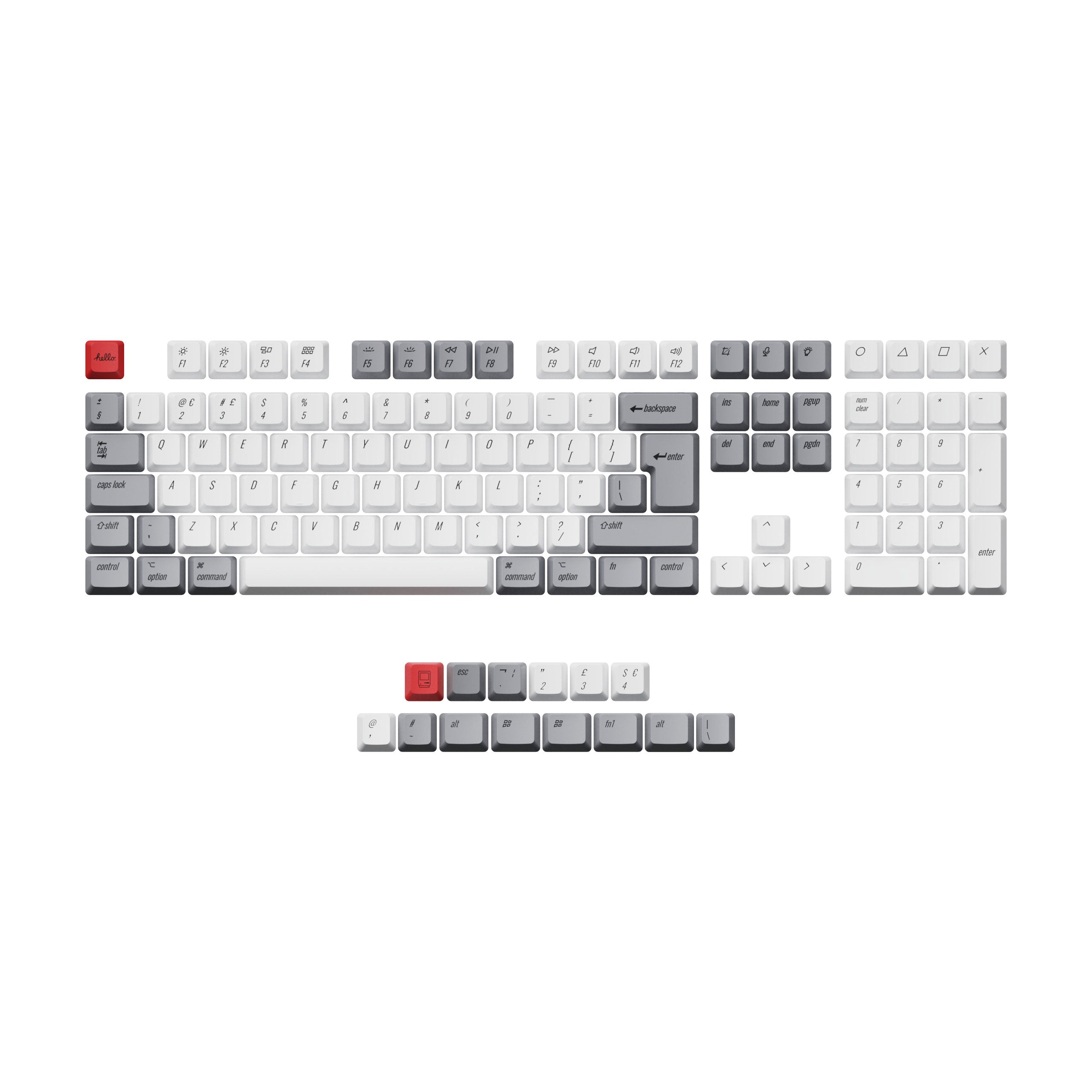 ISO ANSI Layout OEM Dye Sub PBT Keycap Set Retro Color For L3 Keyboard UK