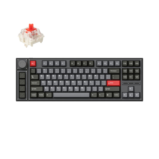 Lemokey L3 QMK/VIA Wireless Custom Mechanical Keyboard Gateron Jupiter Red Switch-Carbon Black