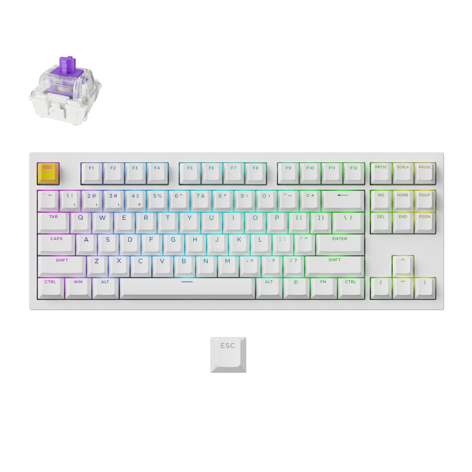 Lemokey-P3-HE-Wireless-Custom-Gaming-Keyboard-White-Aluminum-Frame-Gateron-Double-Rail-Magnetic-Nebula-Switch-Shine-Through-Double-Shot-PBT-Keycaps-Version