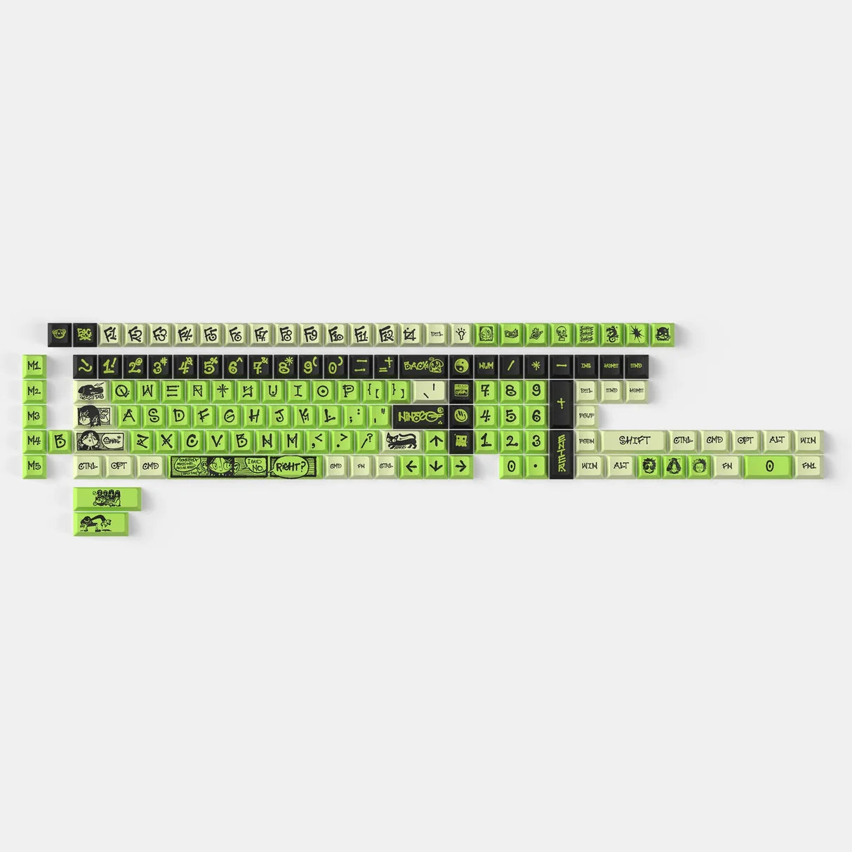 NINEGO-Green-Cherry-Profile-Dye-Sub-PBT-Full-Keycap-Set