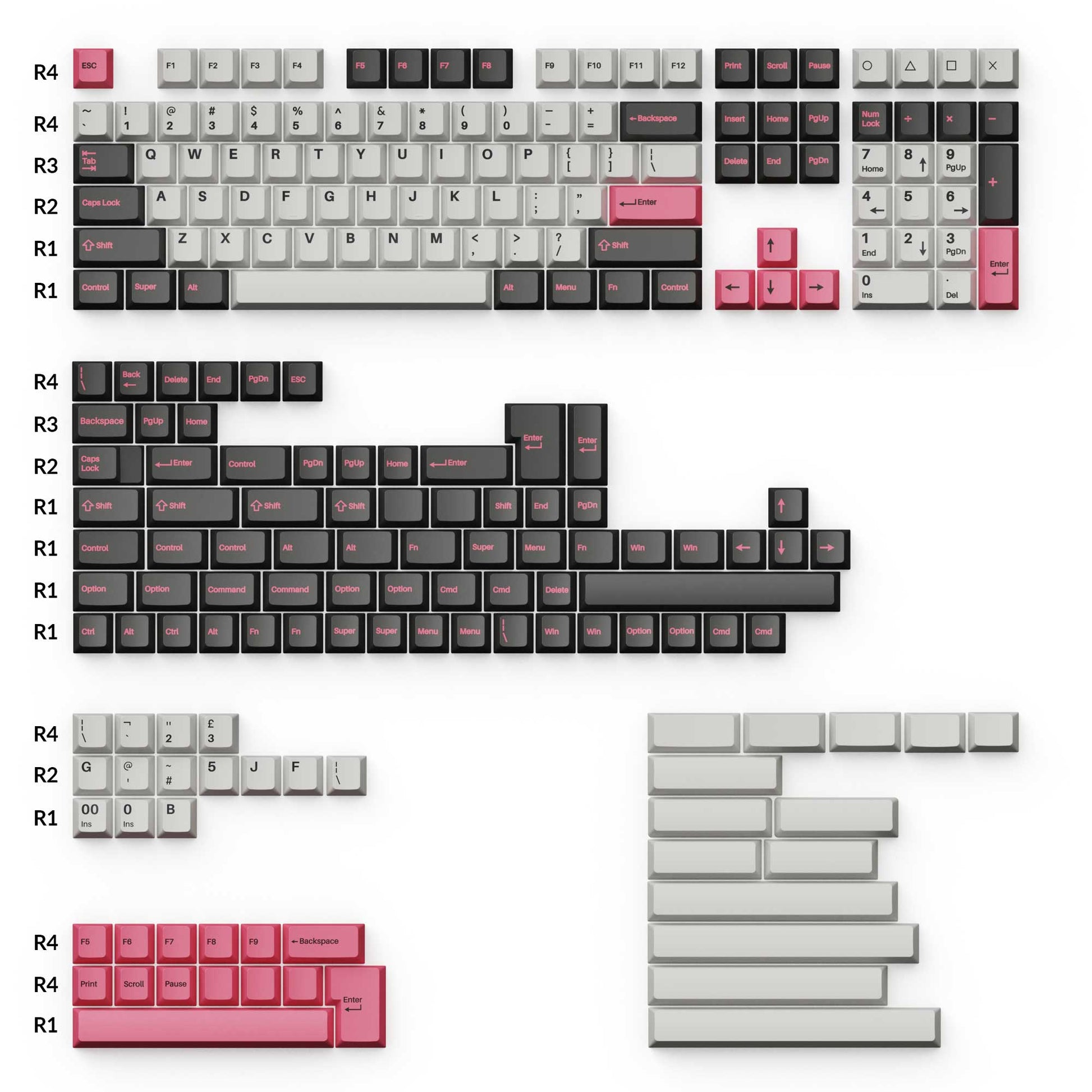 Cherry Profile Double - Shot PBT Full Set Keycaps - Dolch Pink – Lemokey