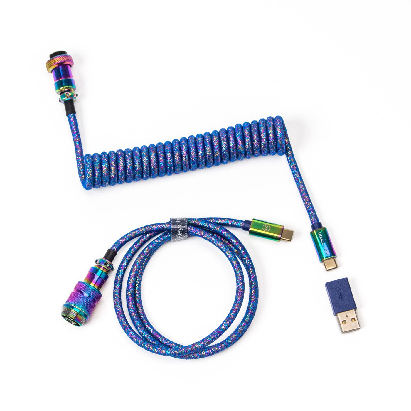 Keychron Premium Coiled Aviator Type-C Cable Blue