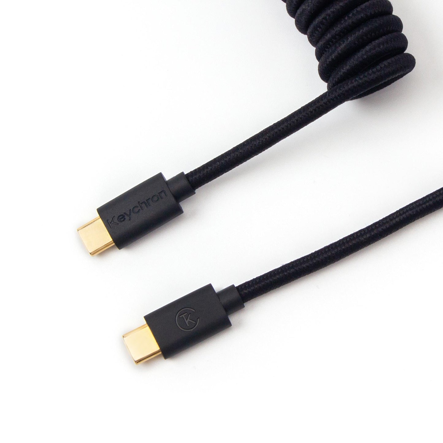 Keychron custom coiled aviator USB type-C cable black color