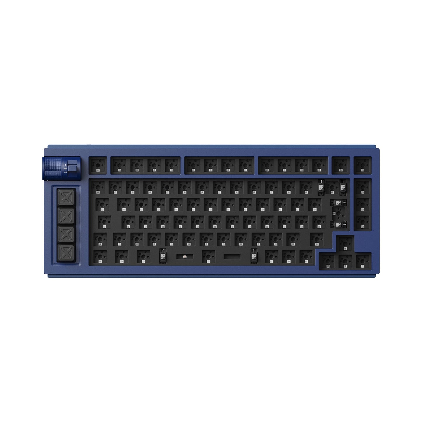Lemokey L1 QMK VIA Wireless Custom Gaming Keyboard 75% Layout Aluminum Navy Blue Barebone ISO for Windows Mac Linux