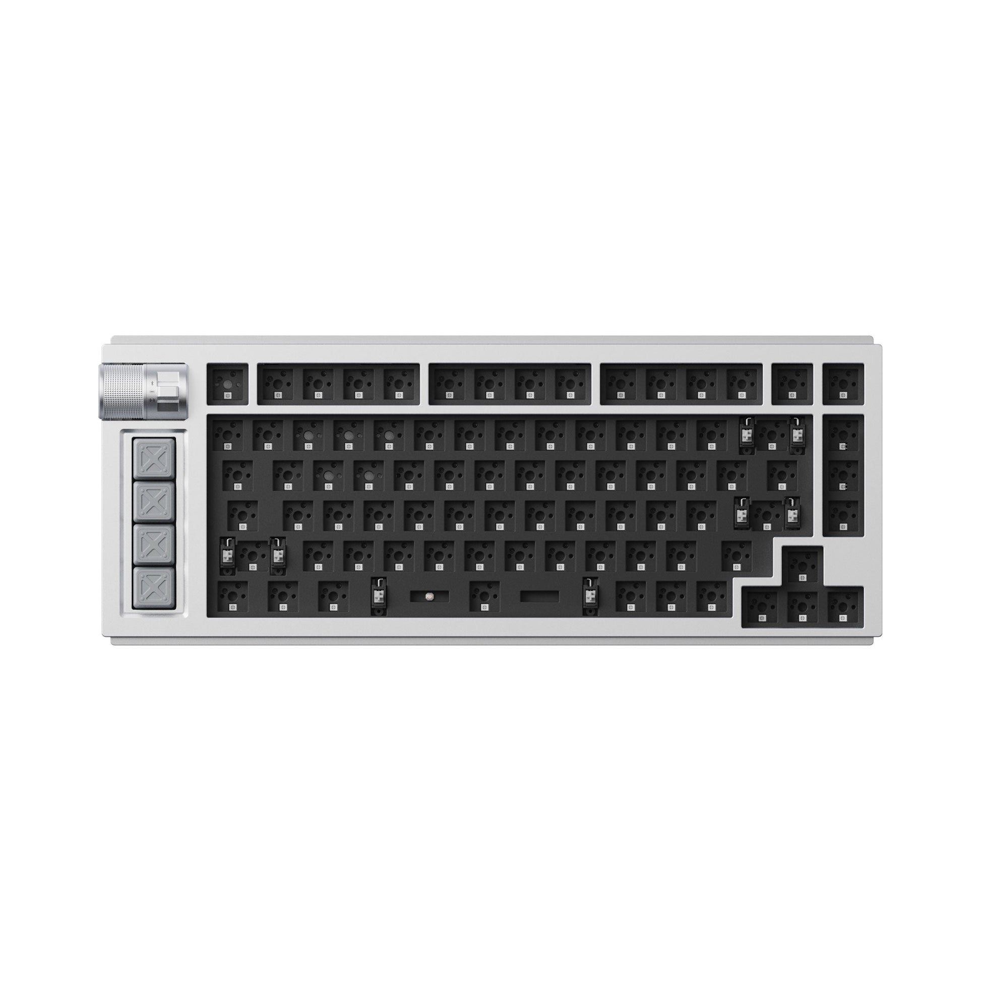 Lemokey L1 QMK VIA Wireless Custom Gaming Keyboard 75% Layout Aluminum Space Silver Barebone for Windows Mac Linux