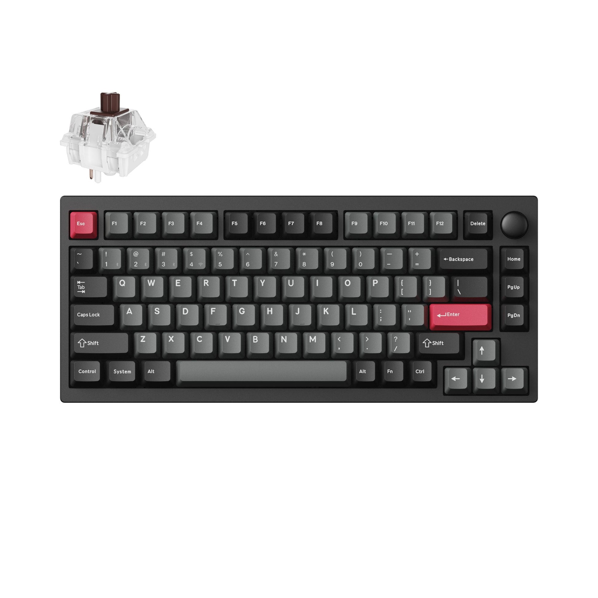 Lemokey P1 Pro QMK/VIA Wireless Custom Gaming Keyboard 75 percent Layout Aluminum Carbon Black Fully Assembled for Windows Mac Linux Keychron Super Brown